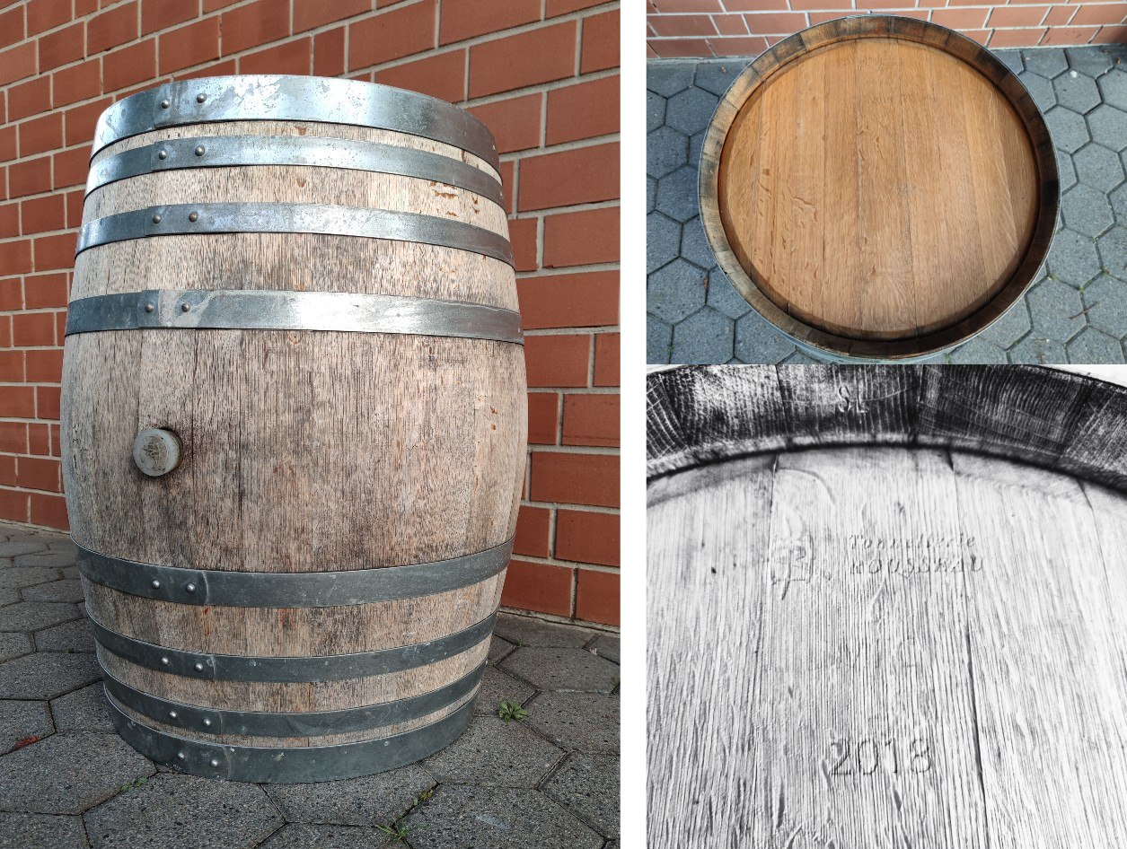 Foto Collage von einem gebrauchten Weinfass der einmanufaktur Mario J. Burkhart