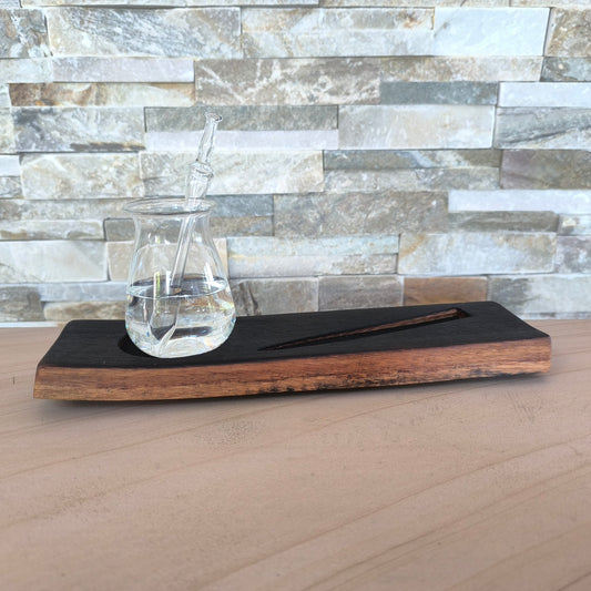 Wasserboard für Whisky mit Glas und Pipette - Fassdaube