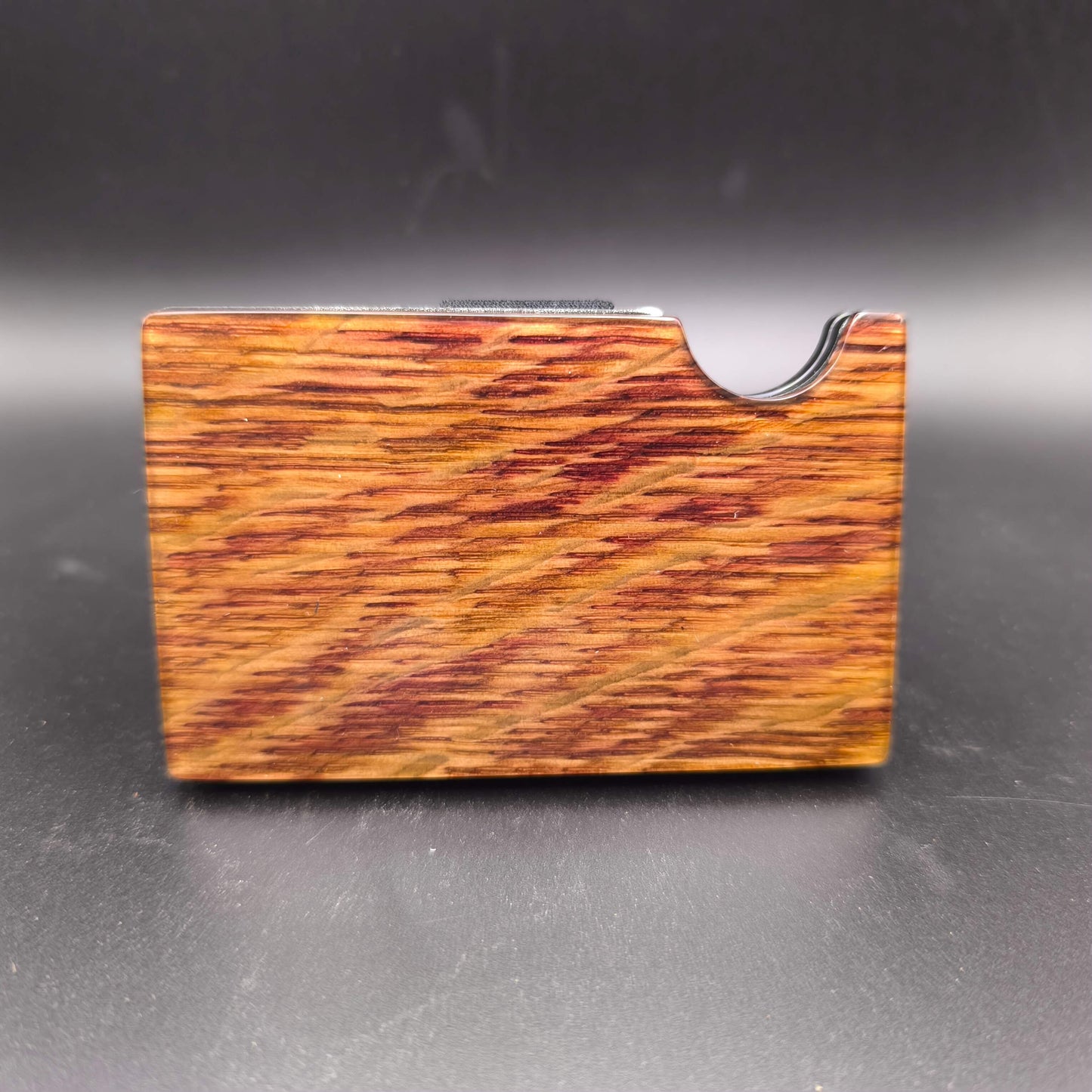 Metal Wallet with cask wood