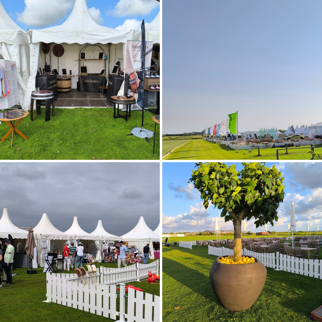 Foto Collage vom Casklusive Stand bei den Berenberg German Polo Masters auf Sylt 2024