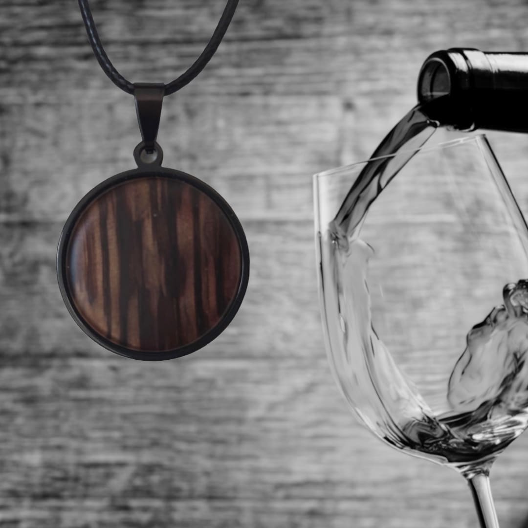 Casklusive Halskette ’28’’ - Eleganter Damenschmuck aus Rotweinfässern - 10 Rotweinfass Matt