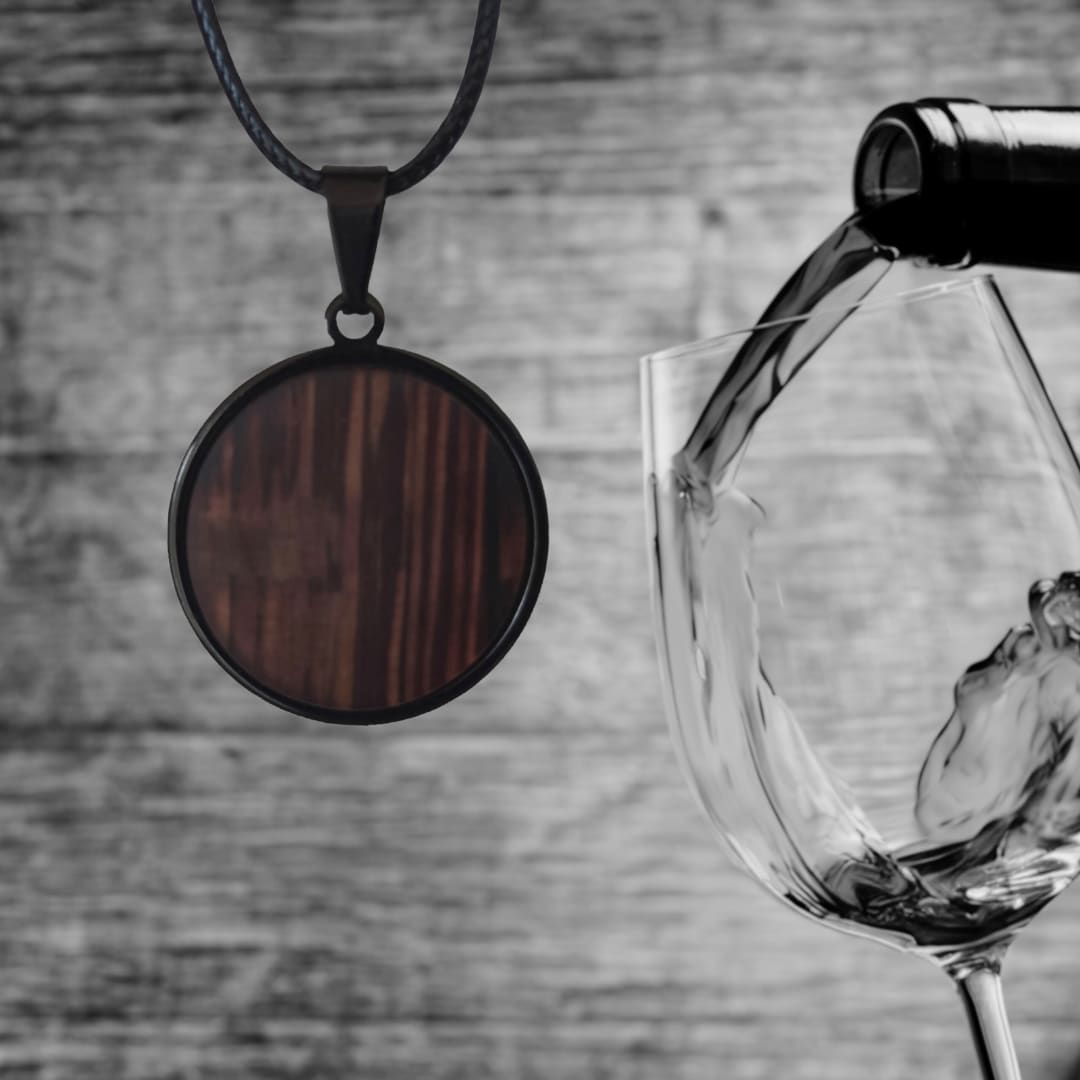 Casklusive Halskette ’28’’ - Eleganter Damenschmuck aus Rotweinfässern - 04 Rotweinfass Matt