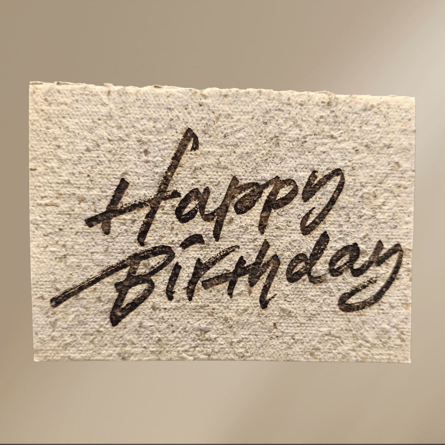 Casklusive Karten aus Whiskyfass-Holzspänen – Handgeschöpft & Graviert - Happy Birthday