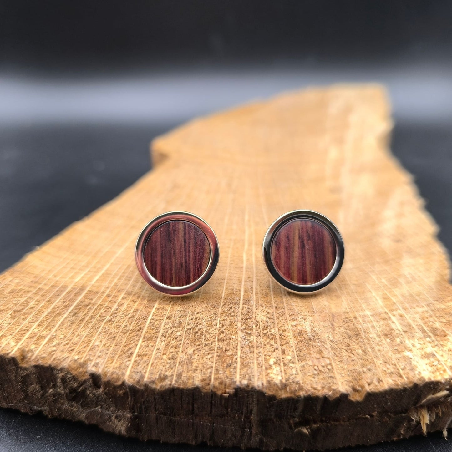 Casklusive Manschettenknöpfe - Exklusiver Schmuck aus Weinfässern - 02 Weinfass Matt - Fassung Silber